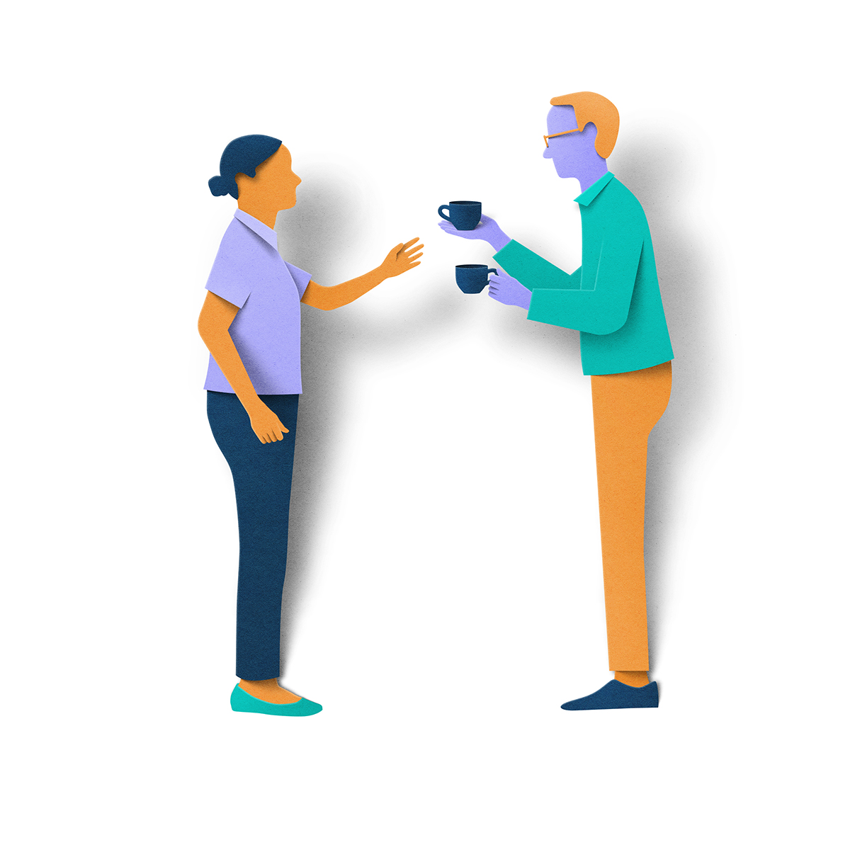 Illustration of people having tea
